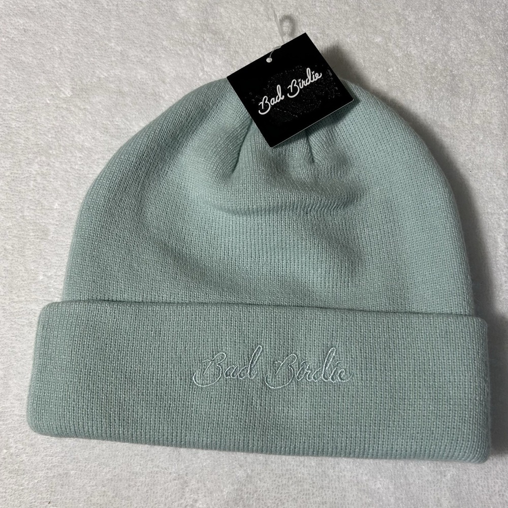 Bad Birdie Golf Mens Size OS Mint Embroidered Script Beanie Hat